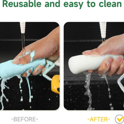 VOOMEY Mini Paint Roller Covers，High Density Foam Paint Roller，4 Inch Foam Roller Paint, 24 Pack,Fits All Flat Surfaces, Including Kitchen Cabinets, Doors, Tables, Etc.