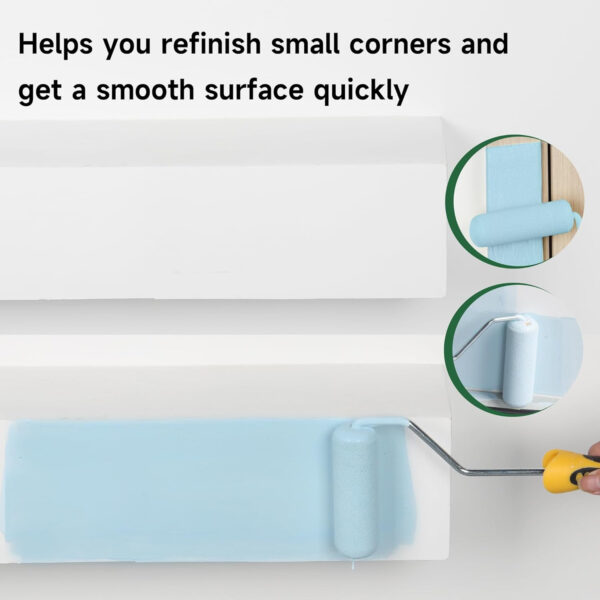 VOOMEY Mini Paint Roller Covers，High Density Foam Paint Roller，4 Inch Foam Roller Paint, 24 Pack,Fits All Flat Surfaces, Including Kitchen Cabinets, Doors, Tables, Etc.