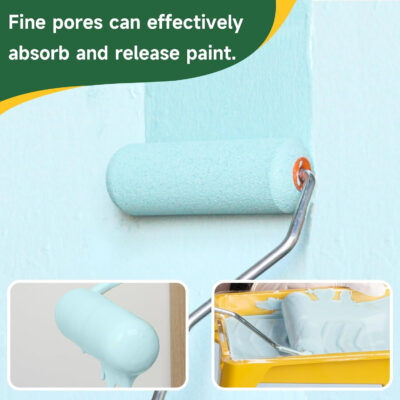 VOOMEY Mini Paint Roller Covers，High Density Foam Paint Roller，4 Inch Foam Roller Paint, 24 Pack,Fits All Flat Surfaces, Including Kitchen Cabinets, Doors, Tables, Etc.