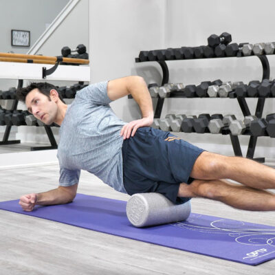 OPTP Silver AXIS Foam Roller, Moderate Density for Sports Medicine, Physical Therapy, Pilates, Yoga - Myofascial Release on Trigger Points (Silver Moderate Density, 36" x 6" Round)