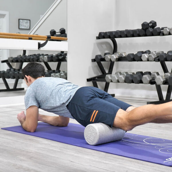 OPTP Silver AXIS Foam Roller, Moderate Density for Sports Medicine, Physical Therapy, Pilates, Yoga - Myofascial Release on Trigger Points (Silver Moderate Density, 36" x 6" Round)