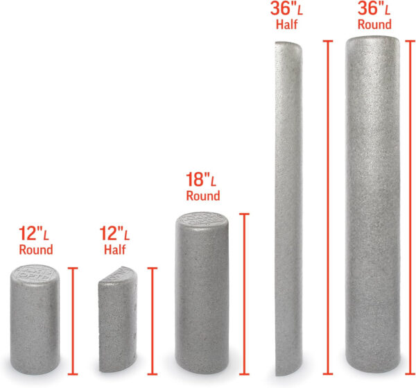 OPTP Silver AXIS Foam Roller, Moderate Density for Sports Medicine, Physical Therapy, Pilates, Yoga - Myofascial Release on Trigger Points (Silver Moderate Density, 36" x 6" Round)