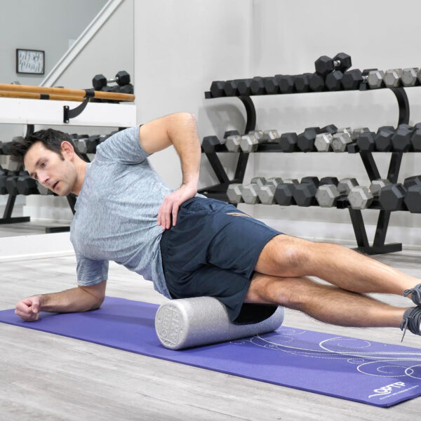 OPTP Silver AXIS Foam Roller, Moderate Density for Sports Medicine, Physical Therapy, Pilates, Yoga - Myofascial Release on Trigger Points (Silver Moderate Density, 36" x 6" Round)