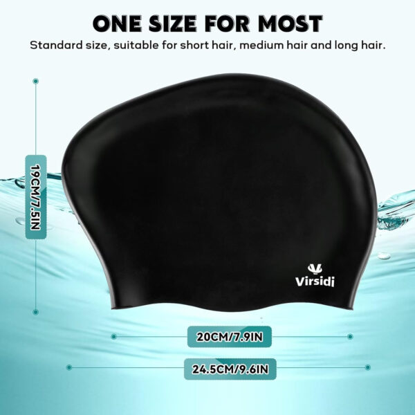 689c55516963a5b55ddfffc988755f477007b54b0d0df48d89368.jpg 2 Pack Swim Cap for Women Men Adult, Silicone Swimming Caps for Short Long Hair, Waterproof Swim Hats Bathing Caps to Keep Hair Dry with Nose Clip and Earplugs