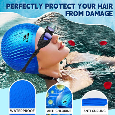 689c55fd9e39f0c121739858c2acd50cd31fffa70c20bcba14c54.jpg Large Swim Cap Silicone Swim Cap Keep Your Hair Dry While Swimming