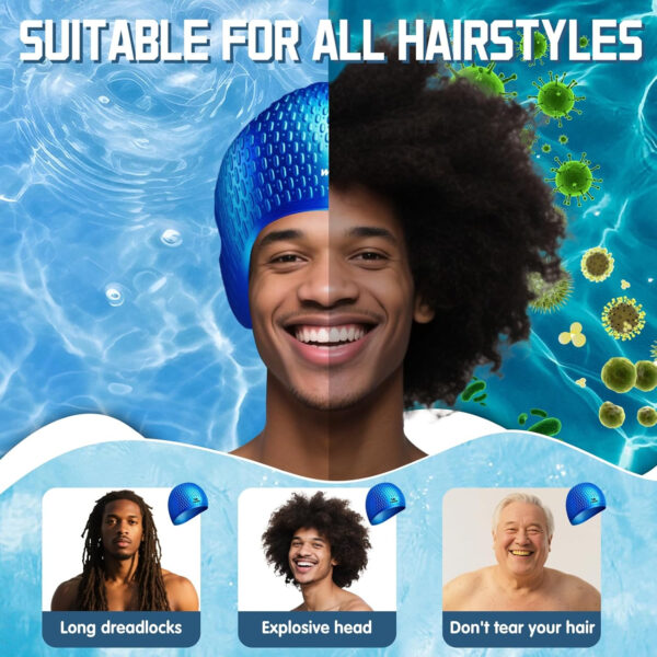 689c55ff63fd3f21ab442dccb02218e49d61171826c3b4551c116.jpg Large Swim Cap Silicone Swim Cap Keep Your Hair Dry While Swimming