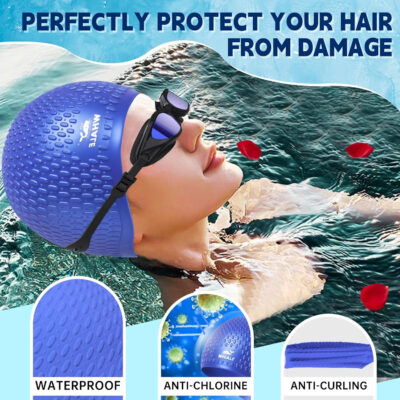 Large Swim Cap Silicone Swim Cap Keep Your Hair Dry While Swimming