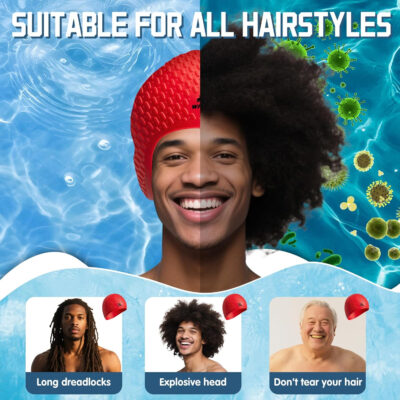 689c5619ad1ff3cdbee963de7e8203f0c1ff7a49e32845015871e.jpg Large Swim Cap Silicone Swim Cap Keep Your Hair Dry While Swimming