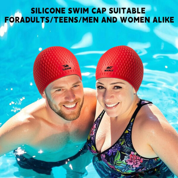 689c561b7f46b35280a0b53ba77195372f882a7d30e075b374bf5.jpg Large Swim Cap Silicone Swim Cap Keep Your Hair Dry While Swimming