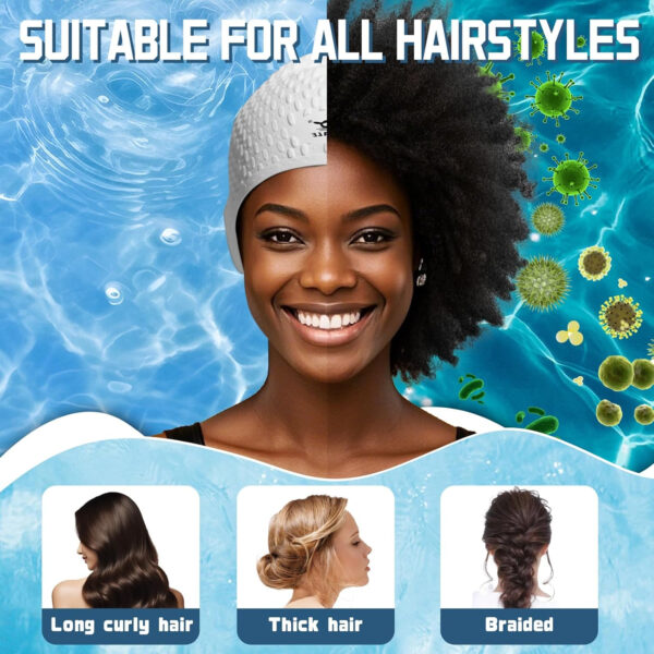 Large Swim Cap Silicone Swim Cap Keep Your Hair Dry While Swimming