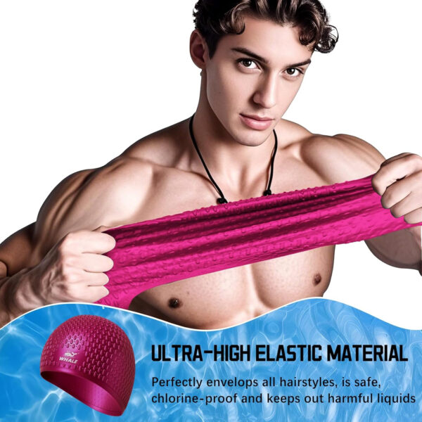 689c562d258f09294f7dd31074a568106bd802df3924487581862.jpg Large Swim Cap Silicone Swim Cap Keep Your Hair Dry While Swimming