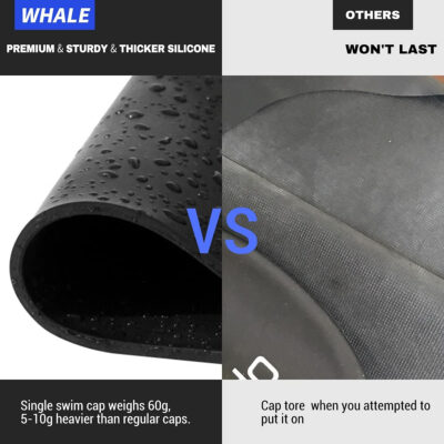 WHALE Extra Large Swim Cap for Women Men, Durable Silicone Swimming Hat with Ear Protection, Unisex Adults Bath Swimming Caps for Long Thick Curly Hair & Dreadlocks Braids Weaves Afro Hair