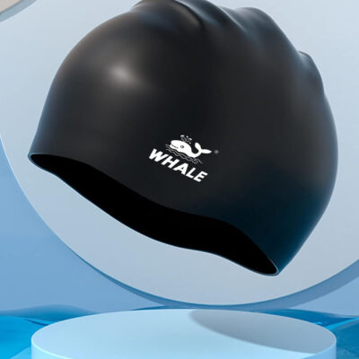 WHALE Extra Large Swim Cap for Women Men, Durable Silicone Swimming Hat with Ear Protection, Unisex Adults Bath Swimming Caps for Long Thick Curly Hair & Dreadlocks Braids Weaves Afro Hair