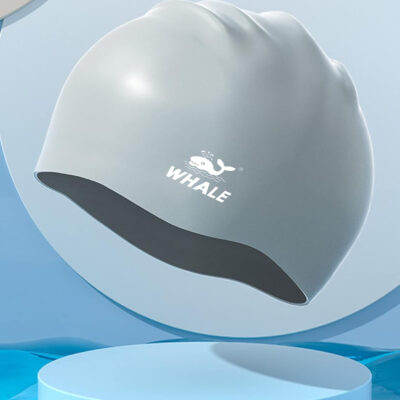WHALE Extra Large Swim Cap for Women Men, Durable Silicone Swimming Hat with Ear Protection, Unisex Adults Bath Swimming Caps for Long Thick Curly Hair & Dreadlocks Braids Weaves Afro Hair