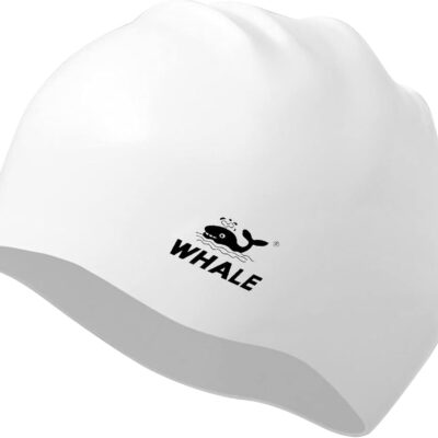 WHALE Extra Large Swim Cap for Women Men, Durable Silicone Swimming Hat with Ear Protection, Unisex Adults Bath Swimming Caps for Long Thick Curly Hair & Dreadlocks Braids Weaves Afro Hair