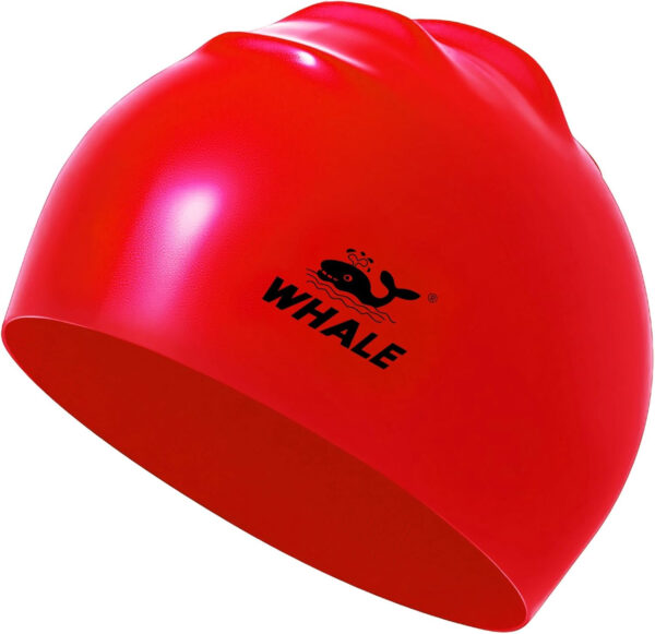 Silicone Swim Cap - Waterproof Non-Slip High Elasticity - Keeps Hair Dry Perfect for Men and Women Large Swimming Cap