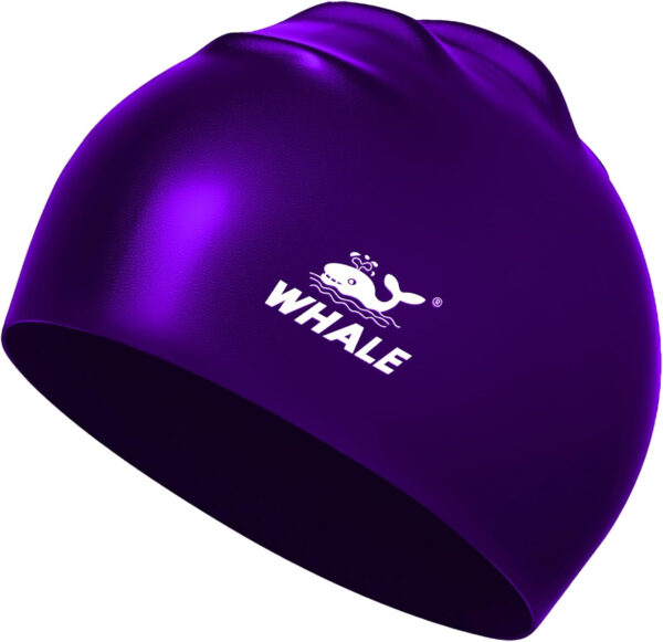 Silicone Swim Cap - Waterproof Non-Slip High Elasticity - Keeps Hair Dry Perfect for Men and Women Large Swimming Cap