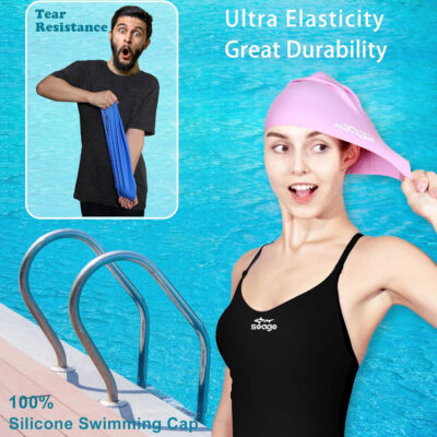 689c6052de09719fff9d027ea74154cb73736844395e145a9d943.jpg Swim Cap Long Hair 2 Pack Swimming Caps for Women Silicone Swim Caps Keep Hair Dry Waterproof Comfortable Flexible Durable Bathing Cap Tear-Proof Design Large Women Adult Swimming Cap 10+ Years Girls
