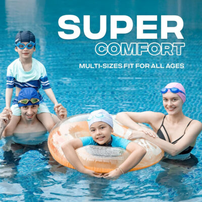 689c60b3384345f08489cb6417b84ee0f293602b41e89a60ce258.jpg COOLMATE Fabric Swim Cap for Adult Women Men, Silicone Waterproof Layer, Cloth Swim Cap Gifts for Swimmers, Lightweight and Comfortable, Perfect for Pool, Beach, Lap Swimming (Black, L)