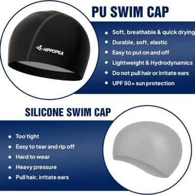 689c60f9995f1ad0e9fb0fd5eaaad77c4b96ffb1a7f4d927d82b8.jpg Water Resistant Fabric Swim Cap with PU Coating Layer - Elastic Cloth Swimming Cap, Breathable, Lightweight & Comfortable for Women Men Boy Girl