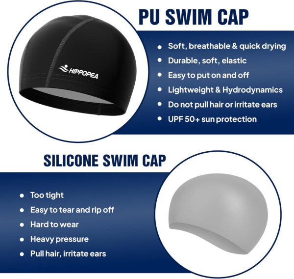 689c60f9995f1ad0e9fb0fd5eaaad77c4b96ffb1a7f4d927d82b8.jpg Water Resistant Fabric Swim Cap with PU Coating Layer - Elastic Cloth Swimming Cap, Breathable, Lightweight & Comfortable for Women Men Boy Girl