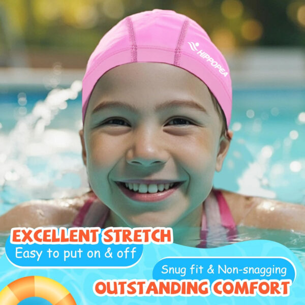 689c6102e49d44637ea5b3830034b4df0639a70e473a4161636ac.jpg Water Resistant Fabric Swim Cap with PU Coating Layer - Elastic Cloth Swimming Cap, Breathable, Lightweight & Comfortable for Women Men Boy Girl