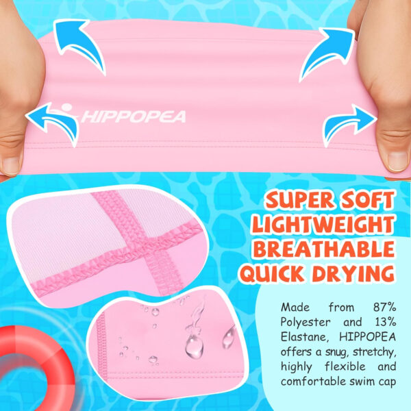 689c6104c308f6f02373f57e7f71681a56a395d0dfa7539cfac51.jpg Water Resistant Fabric Swim Cap with PU Coating Layer - Elastic Cloth Swimming Cap, Breathable, Lightweight & Comfortable for Women Men Boy Girl