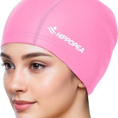 689c610fdcf1da4efe6cf9972786f3d865e5cbb5f8890f1df4498.jpg Water Resistant Fabric Swim Cap with PU Coating Layer - Elastic Cloth Swimming Cap, Breathable, Lightweight & Comfortable for Women Men Boy Girl
