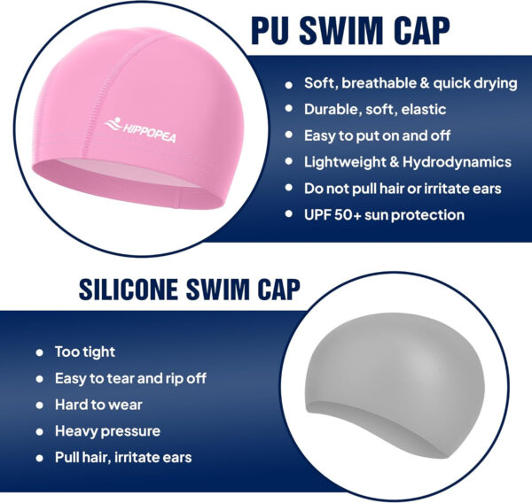 689c6113b1fd91c2f3f1b87e0ca4a77723b6c4e314ba1f5c2d541.jpg Water Resistant Fabric Swim Cap with PU Coating Layer - Elastic Cloth Swimming Cap, Breathable, Lightweight & Comfortable for Women Men Boy Girl