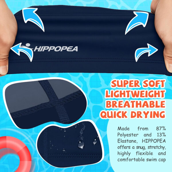 689c611af396b5f43b2a9cfc64cd0f900b578daaeebc52ee657a8.jpg Water Resistant Fabric Swim Cap with PU Coating Layer - Elastic Cloth Swimming Cap, Breathable, Lightweight & Comfortable for Women Men Boy Girl