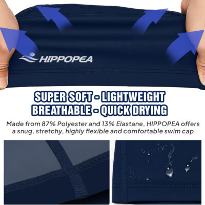 689c612a1301d1d99e044285ee98d028f4998a9b65e79e4ae09c4.jpg Water Resistant Fabric Swim Cap with PU Coating Layer - Elastic Cloth Swimming Cap, Breathable, Lightweight & Comfortable for Women Men Boy Girl