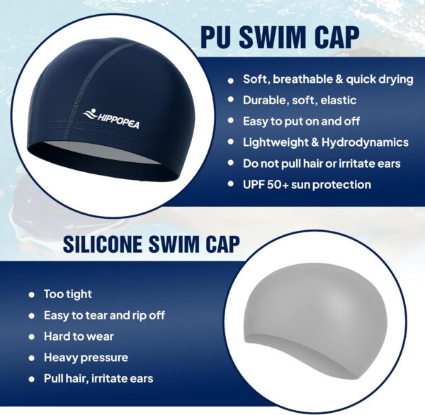 689c612bdc6e0d2ab0f50ffd7841f467f7c3ce26ed374f4ce6e4b.jpg Water Resistant Fabric Swim Cap with PU Coating Layer - Elastic Cloth Swimming Cap, Breathable, Lightweight & Comfortable for Women Men Boy Girl