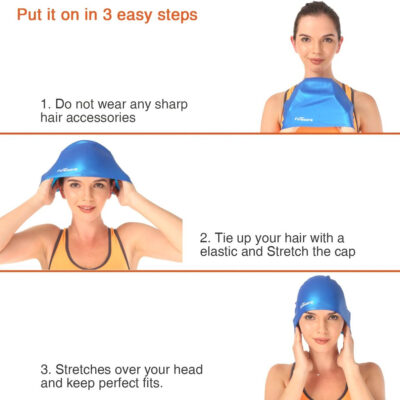 689c616bb08516468d46bae51f562d4727308b0f35abcf412bf07.jpg Firesara Swim Cap, Original Updated Swimming Cap 3D Ergonomic Design Comfortable Durable Ear Protection for Women Kids Men Adults Boys Girls for Long or Short Hair with Nose Clip and Ear Plugs