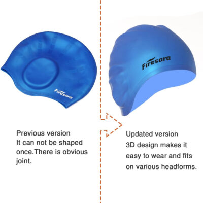 689c618441cd39c5905a8e88d7b1a8d81c102df480165568cdbc7.jpg Firesara Swim Cap, Original Updated Swimming Cap 3D Ergonomic Design Comfortable Durable Ear Protection for Women Kids Men Adults Boys Girls for Long or Short Hair with Nose Clip and Ear Plugs