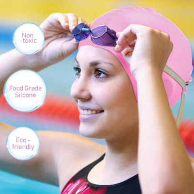 689c61d51722278c2a4ee93d8037ae97ade3be46e7ad92f3fec05.jpg Syhood 6 Pieces Unisex Adult Silicone Swim Cap Waterproof Swimming Hat Non Slip Pool Hat Elastic Silicone Cap for Long and Short Hair