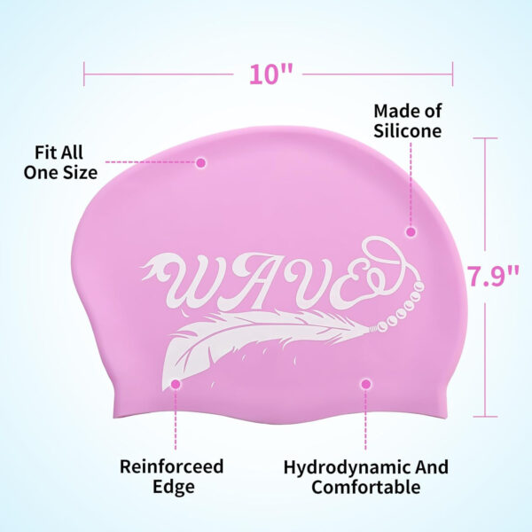 Silicone Long Hair Swim Cap for Women & Men - Keeps Hair Dry