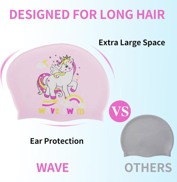Silicone Long Hair Swim Cap for Women & Men - Keeps Hair Dry
