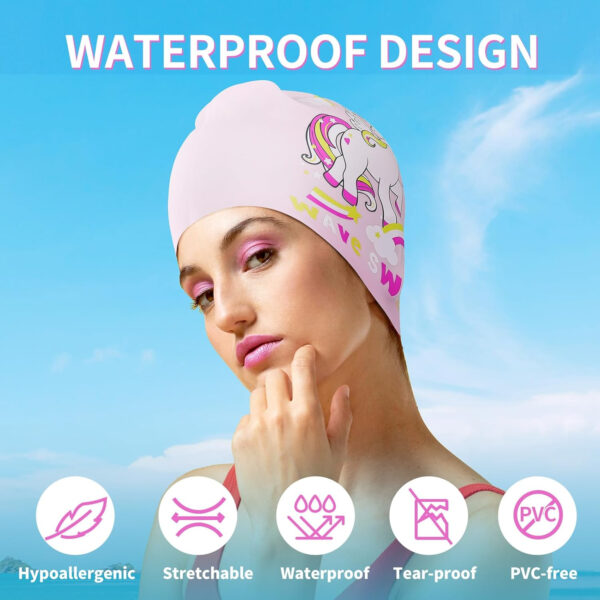 Silicone Long Hair Swim Cap for Women & Men - Keeps Hair Dry