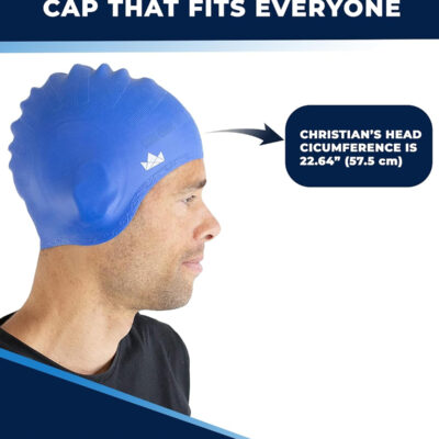 689c628e51dadd2df2dd7e08c0ac9405c8325d9a0b0d470370e72.jpg The Friendly Swede Swim Caps for Women & Men — Silicone Swimming Caps for Medium & Long Hair Waterproof & Keep Hair Dry Easy to Take On and Off with Extra Ear Space - 2-Pack