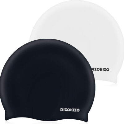 689c6405770cad64fd1d5205680add7b6ce503f053d86190830fd.jpg 2pcs High Elasticity Silicone Swim Cap for Women and Men, Comfortable Non-Slip Swimming Caps for Long and Short Hair, Durable Waterproof Swim Hats for Adults, Keep Hair Dry