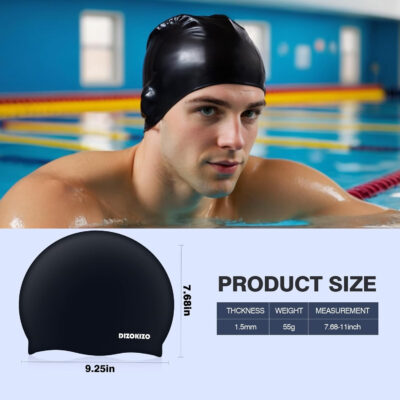 689c640e492950791b70991b3af58d06c722322d5820d9cb3f52f.jpg 2pcs High Elasticity Silicone Swim Cap for Women and Men, Comfortable Non-Slip Swimming Caps for Long and Short Hair, Durable Waterproof Swim Hats for Adults, Keep Hair Dry