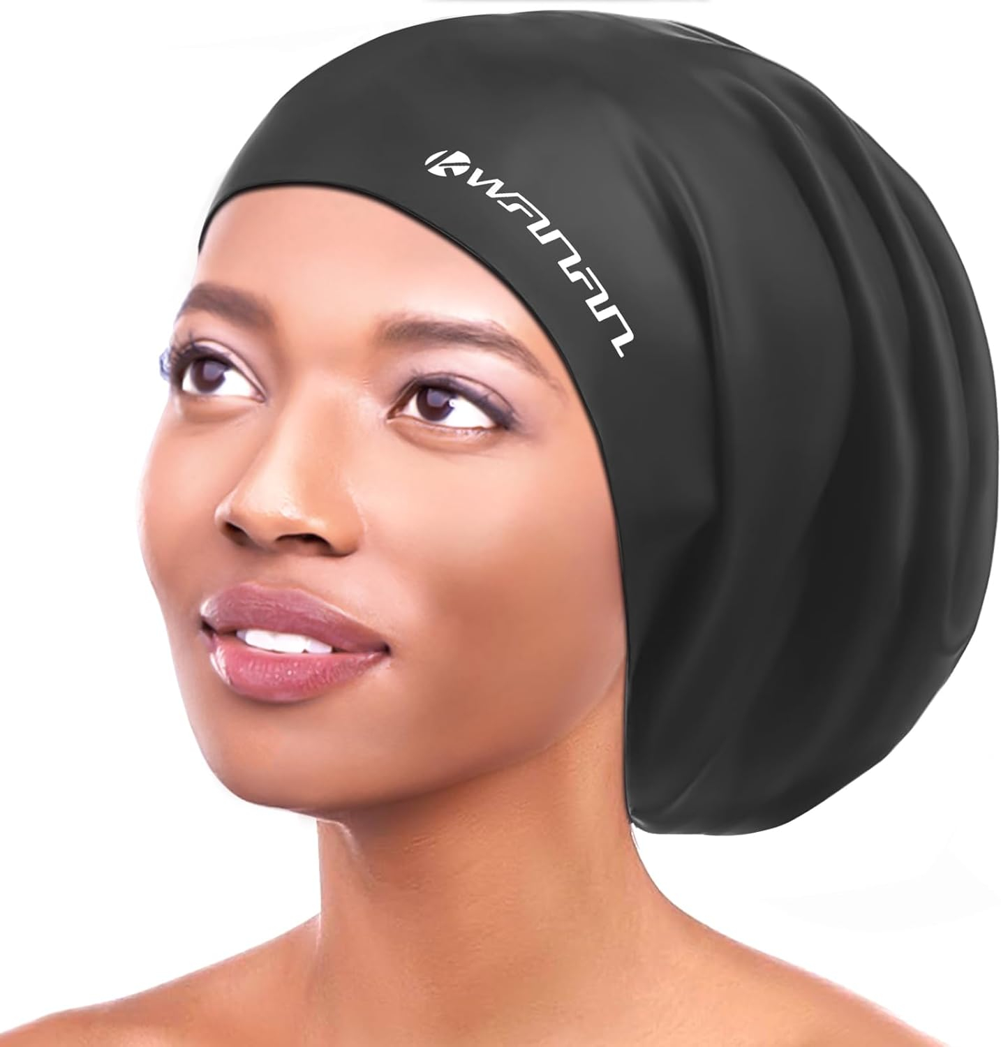 Extra Large Silicone Swim Cap for Long Hair and Protective Styles–Waterproof Swimming Cap for Men and Women with Dreadlocks, Weaves, Extensions, Braids, Curls, and Afros–Keep Hair Dry