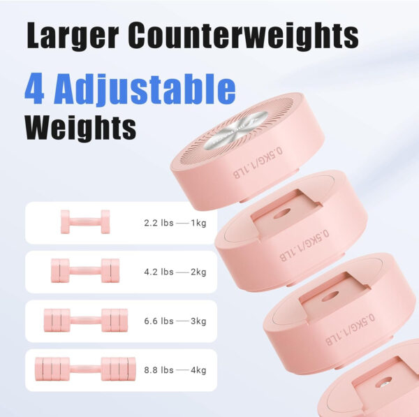 689c66ecb401b41715aaae6621bb1cd32ef624c85ba768ec95669.jpg MERACH Dumbbell Set of 2, Adjustable Weight, Anti-slip Handle, Macaron Colors, Each 2.2/4.4/6.6/8.8 lbs, 4 in 1 Hand Weights for Women at Home