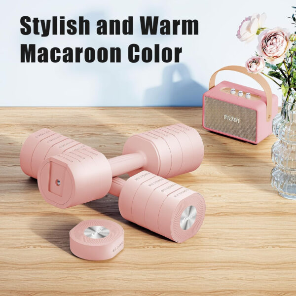689c66f6a6a1db3b0de13fcea9f01ce08f97a21f0fa3e09828def.jpg MERACH Dumbbell Set of 2, Adjustable Weight, Anti-slip Handle, Macaron Colors, Each 2.2/4.4/6.6/8.8 lbs, 4 in 1 Hand Weights for Women at Home