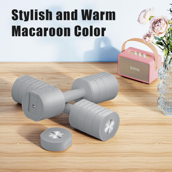 689c672fa1676d70a4305fa267dd82bf79185e954d896f0b16a1d.jpg MERACH Dumbbell Set of 2, Adjustable Weight, Anti-slip Handle, Macaron Colors, Each 2.2/4.4/6.6/8.8 lbs, 4 in 1 Hand Weights for Women at Home