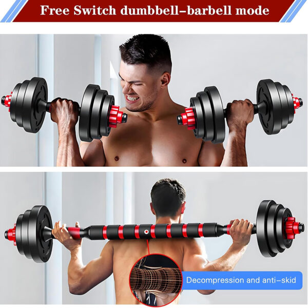 689c677de0311bbe39e1571b1310e6a606904c85fc070e495082b.jpg Adjustable-Dumbbells-Sets,Free Weights-Dumbbells Set of 2 Convertible To Barbell A Pair of Lightweight for Home Gym,Women and Men Equipment