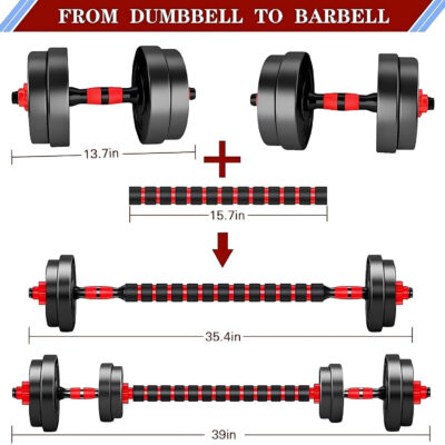 689c678ee77ca46260f396feff661564a44ea8002932915560018.jpg Adjustable-Dumbbells-Sets,Free Weights-Dumbbells Set of 2 Convertible To Barbell A Pair of Lightweight for Home Gym,Women and Men Equipment