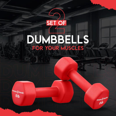 Neoprene Dumbbell Set of 2, Non-Slip, Hex Shape, Free Weights for Muscle Toning and Strength Building - Portable Home Gym Hand Weights