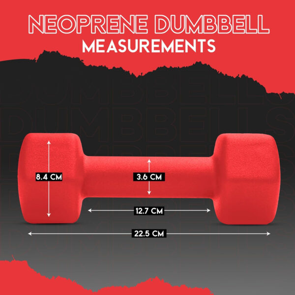 Neoprene Dumbbell Set of 2, Non-Slip, Hex Shape, Free Weights for Muscle Toning and Strength Building - Portable Home Gym Hand Weights