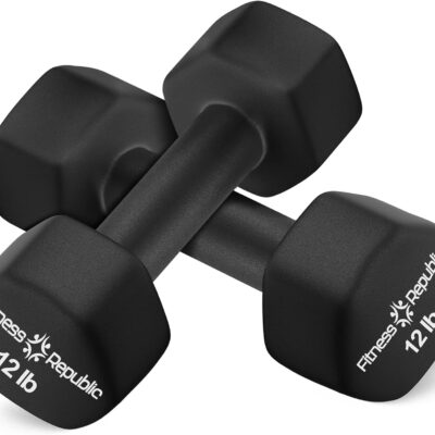 Neoprene Dumbbell Set of 2, Non-Slip, Hex Shape, Free Weights for Muscle Toning and Strength Building - Portable Home Gym Hand Weights